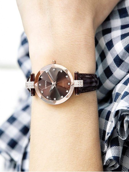 Jowissa Facet Strass J5.625.M moterų laikrodis, real leather dirželis