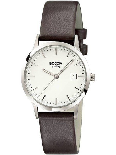 Montre pour dames Boccia Uhr Titanium 3180-01, bracelet cuir véritable