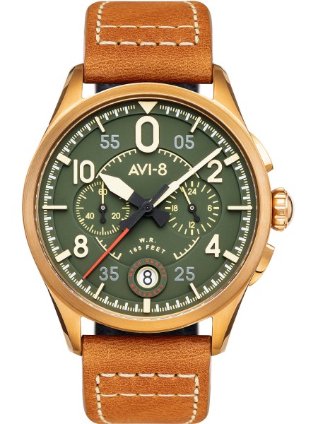 AVI-8 Spitfire Chronograph AV-4089-02 men's watch, real leather strap