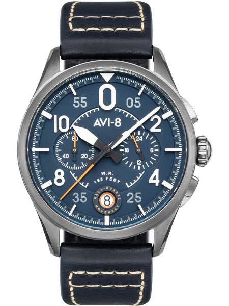 AVI-8 Spitfire Chronograph AV-4089-04 men's watch, real leather strap