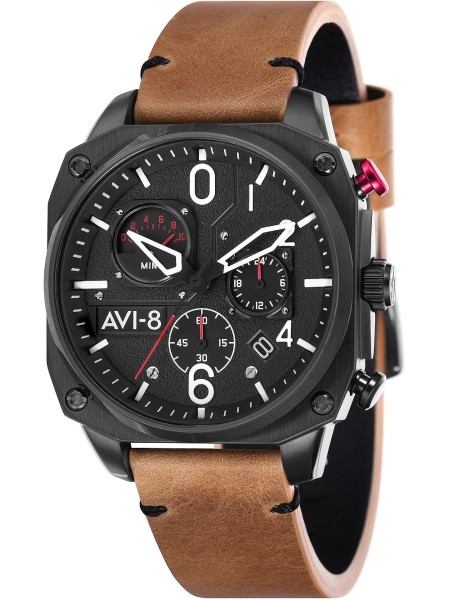 AVI-8 Hawker Hunter Chronograph AV-4052-02 men's watch, real leather strap