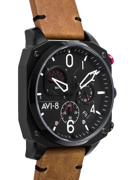 AVI-8 Hawker Hunter Chronograph AV-4052-02 men's watch, real leather strap