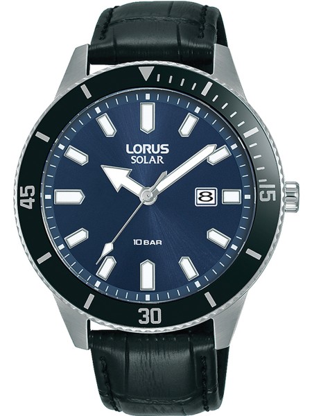 Lorus Solar RX317AX9 men's watch, real leather strap