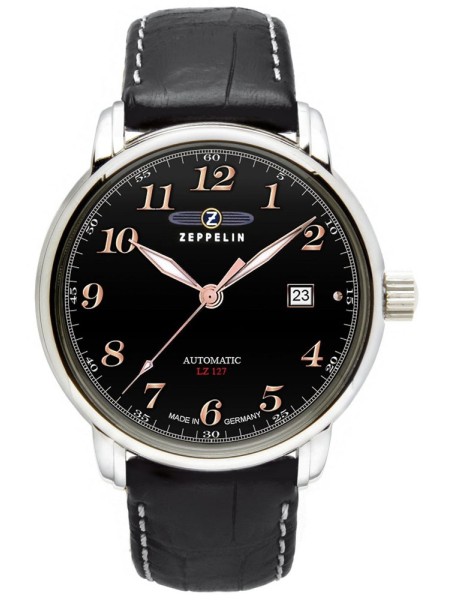 Zeppelin 7656-2 men's watch, real leather strap
