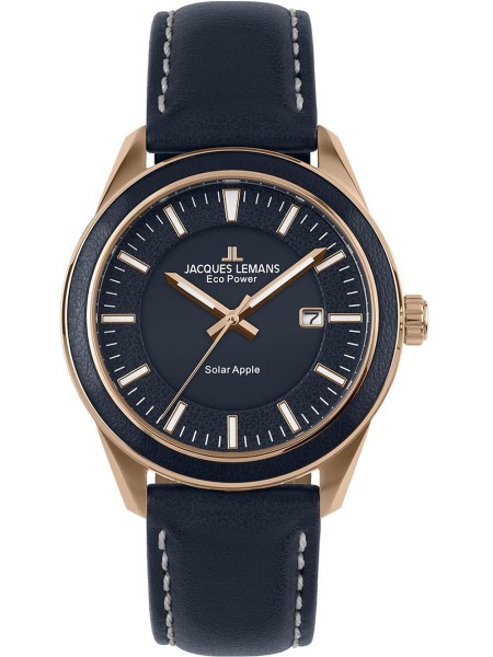 Jacques Lemans 1-2116C men's watch, synthetic leather strap