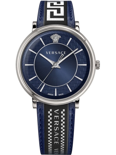 Versace VE5A01121 herrklocka, äkta läder armband