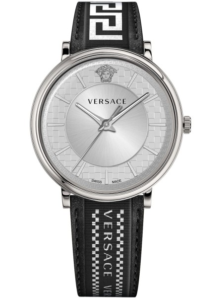 Versace VE5A01021 herrklocka, äkta läder armband