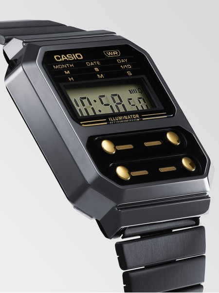Casio A100WEGG-1A2EF Damenuhr, stainless steel Armband