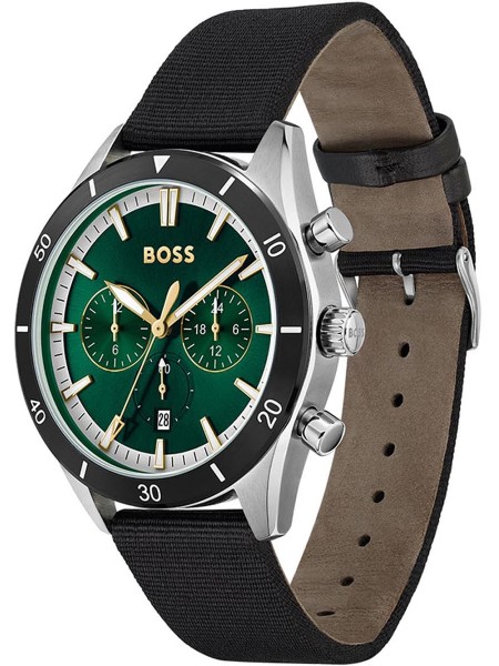 Hugo Boss 1513936 herrklocka, äkta läder armband
