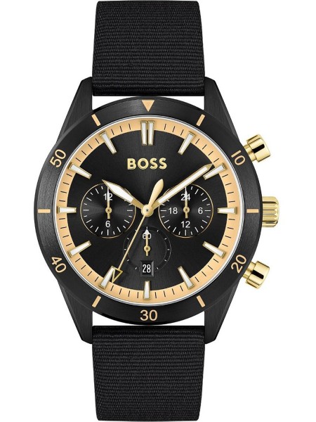Hugo Boss 1513935 herrklocka, äkta läder armband