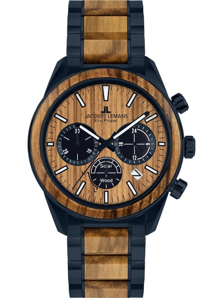 Jacques Lemans 1-2115P men's watch, synthetic leather strap