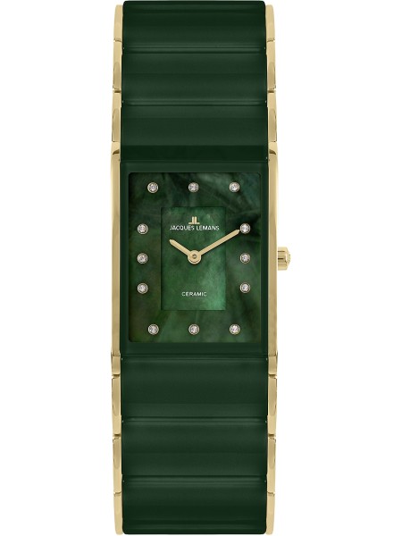 Jacques Lemans 1-1940M Relógio para mulher, pulseira de cerámica