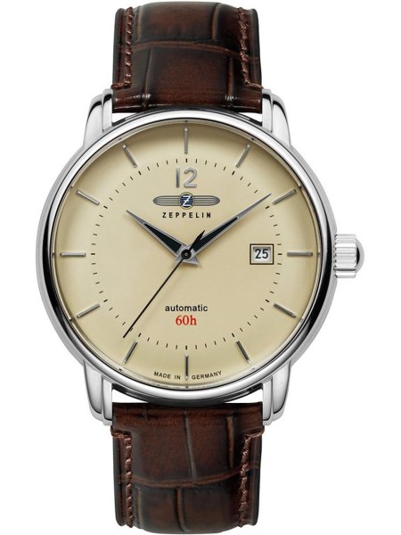 Zeppelin 8160-5 men's watch, real leather strap