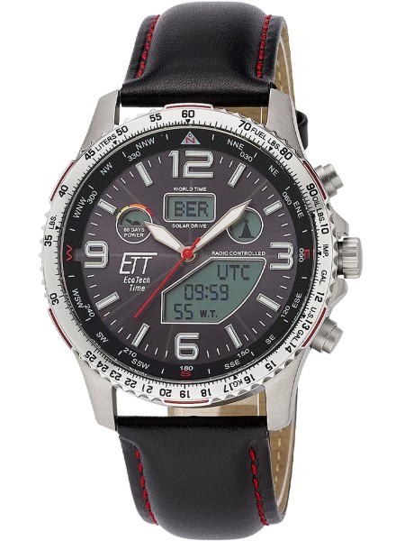 ETT Eco Tech Time EGT-11573-21L men's watch, real leather strap