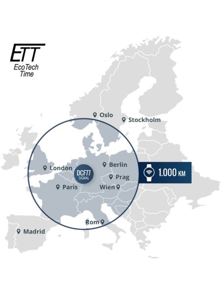 ETT Eco Tech Time EGT-11575-31M Reloj para hombre, correa de titanio