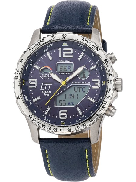 ETT Eco Tech Time EGT-11574-31L men's watch, cuir véritable strap