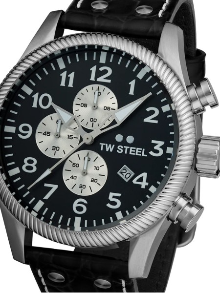 TW-Steel VS110 men's watch, real leather strap