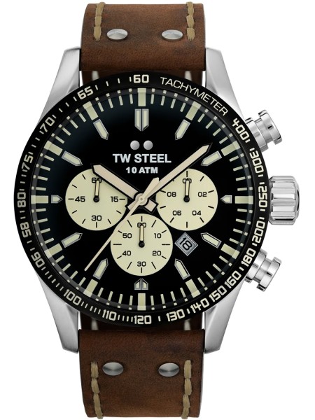 TW-Steel VS120 herrklocka, äkta läder armband
