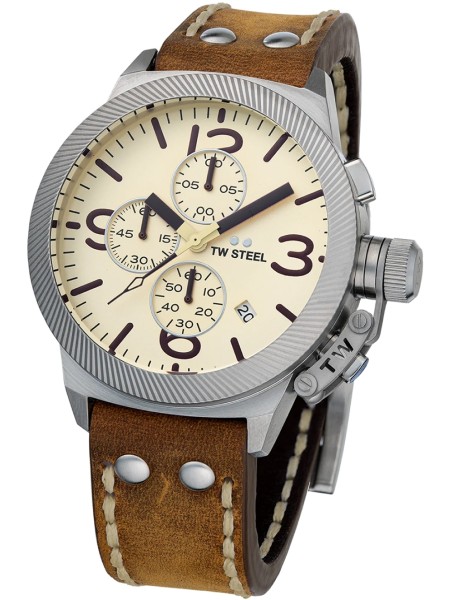 TW-Steel CS104 men's watch, real leather strap