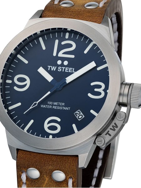 TW-Steel CS102 Reloj para hombre, correa de cuero real