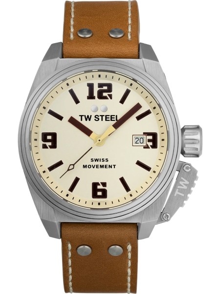 TW-Steel TW1100 montre pour homme, cuir véritable sangle