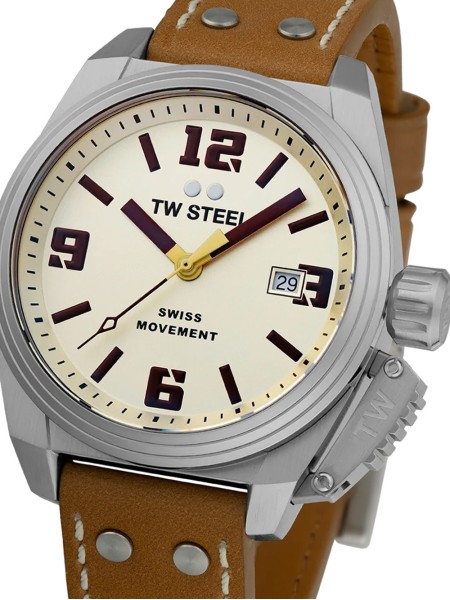 TW-Steel TW1100 men's watch, cuir véritable strap
