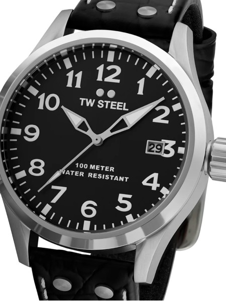 TW-Steel VS100 men's watch, real leather strap