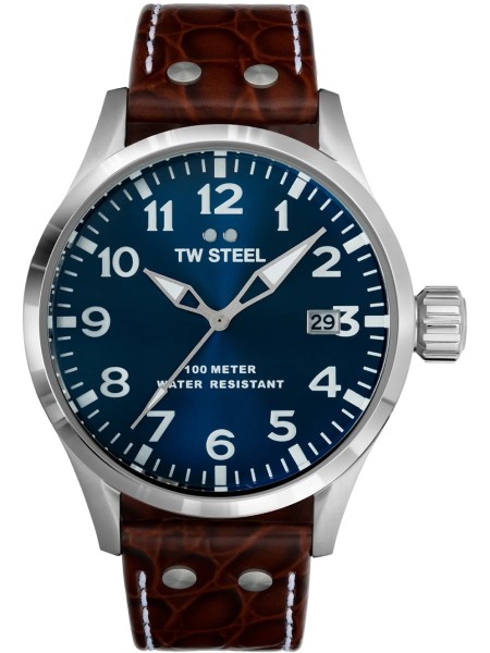 TW-Steel VS101 Reloj para hombre, correa de cuero real