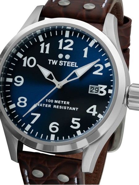 TW-Steel VS101 Reloj para hombre, correa de cuero real