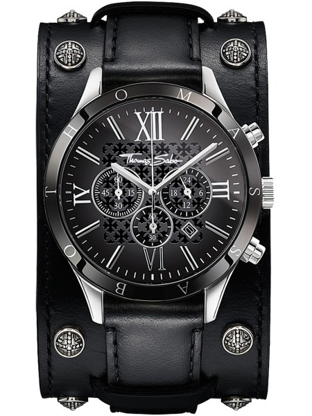 Thomas Sabo WA0140-218-203 men's watch, real leather strap