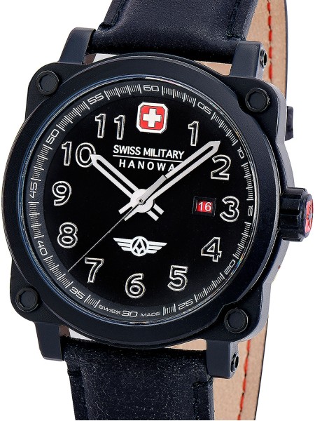 Swiss Military Hanowa SMWGB2101330 herenhorloge, echt leer bandje