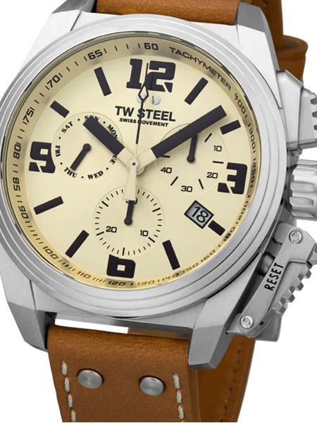 TW-Steel TW1110 men's watch, real leather strap