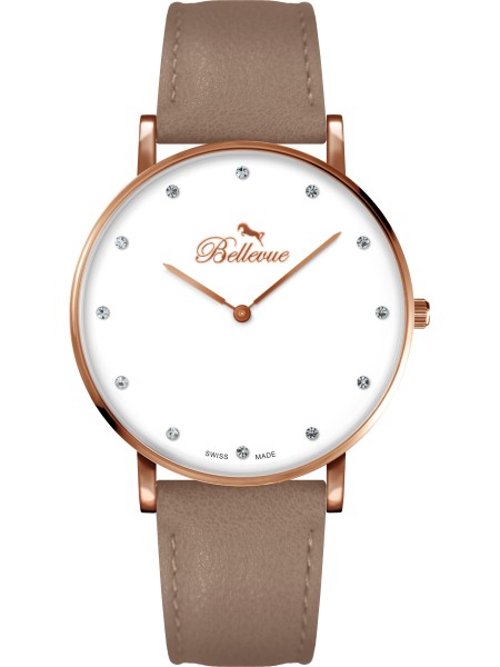 Bellevue B53 Relógio para mulher, pulseira de cuero sintético