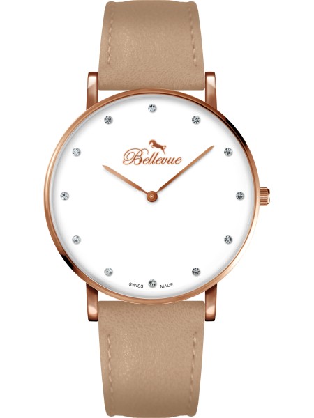 Bellevue B54 Relógio para mulher, pulseira de cuero sintético