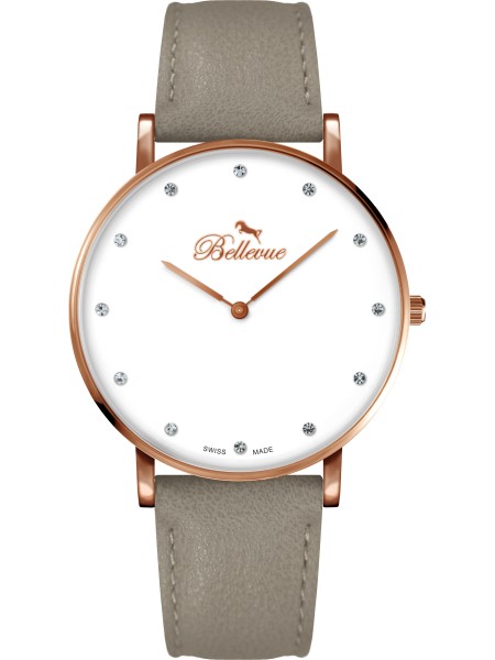 Bellevue B56 Relógio para mulher, pulseira de cuero sintético