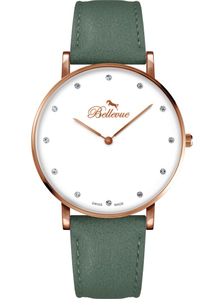 Bellevue B57 Relógio para mulher, pulseira de cuero sintético