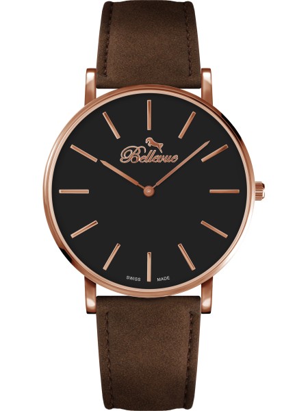 Bellevue B63 men's watch, synthetic leather strap
