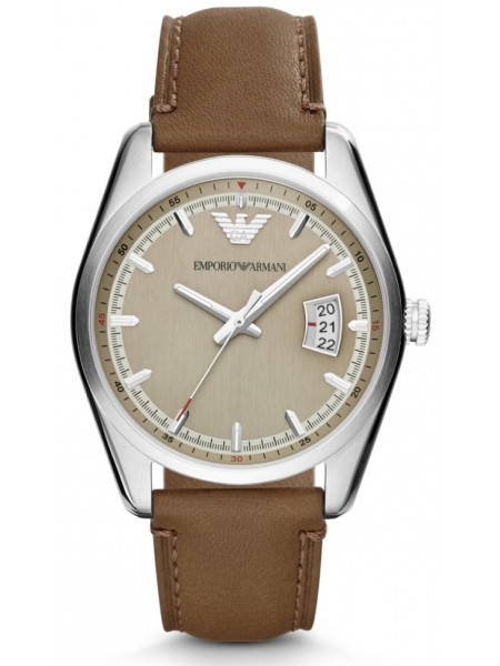 Emporio Armani AR6016 montre pour homme, cuir véritable sangle