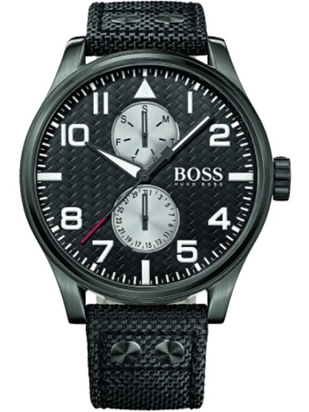 Hugo Boss 1513086 vīriešu pulkstenis, real leather / nylon siksna.