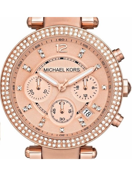 Michael Kors Womens Quartz Parker Stainless Steel Rose Gold Dial 39mm Watch   Mk5896