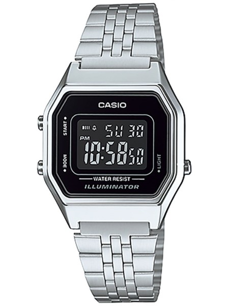 Casio LA680WA-1B men's watch, stainless steel strap