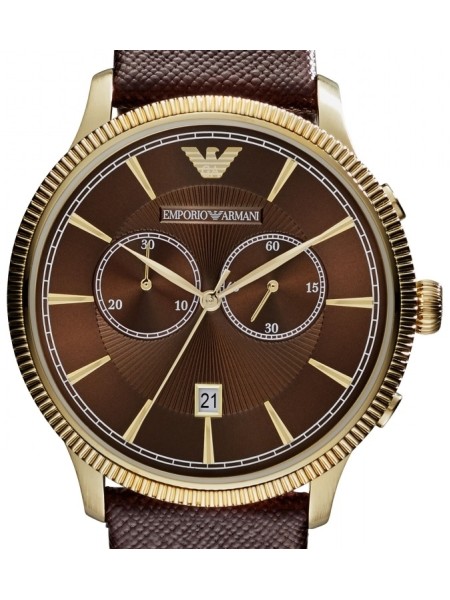 Emporio Armani AR1793 men's watch, real leather strap