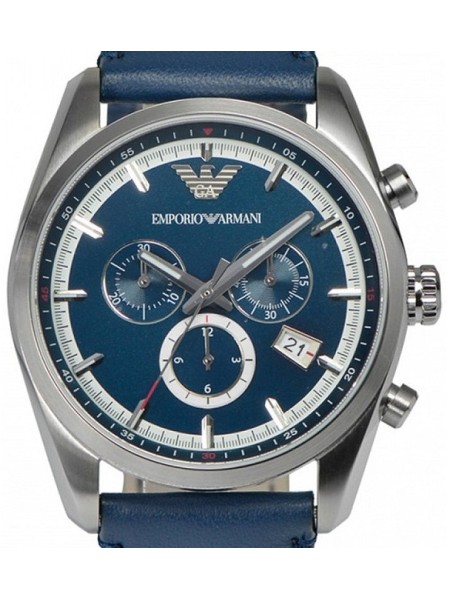 Emporio Armani AR6041 men's watch, real leather strap