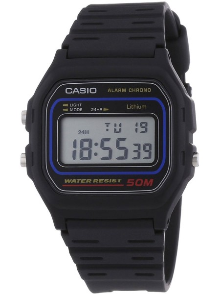 Casio W-59-1V men's watch, plastic strap